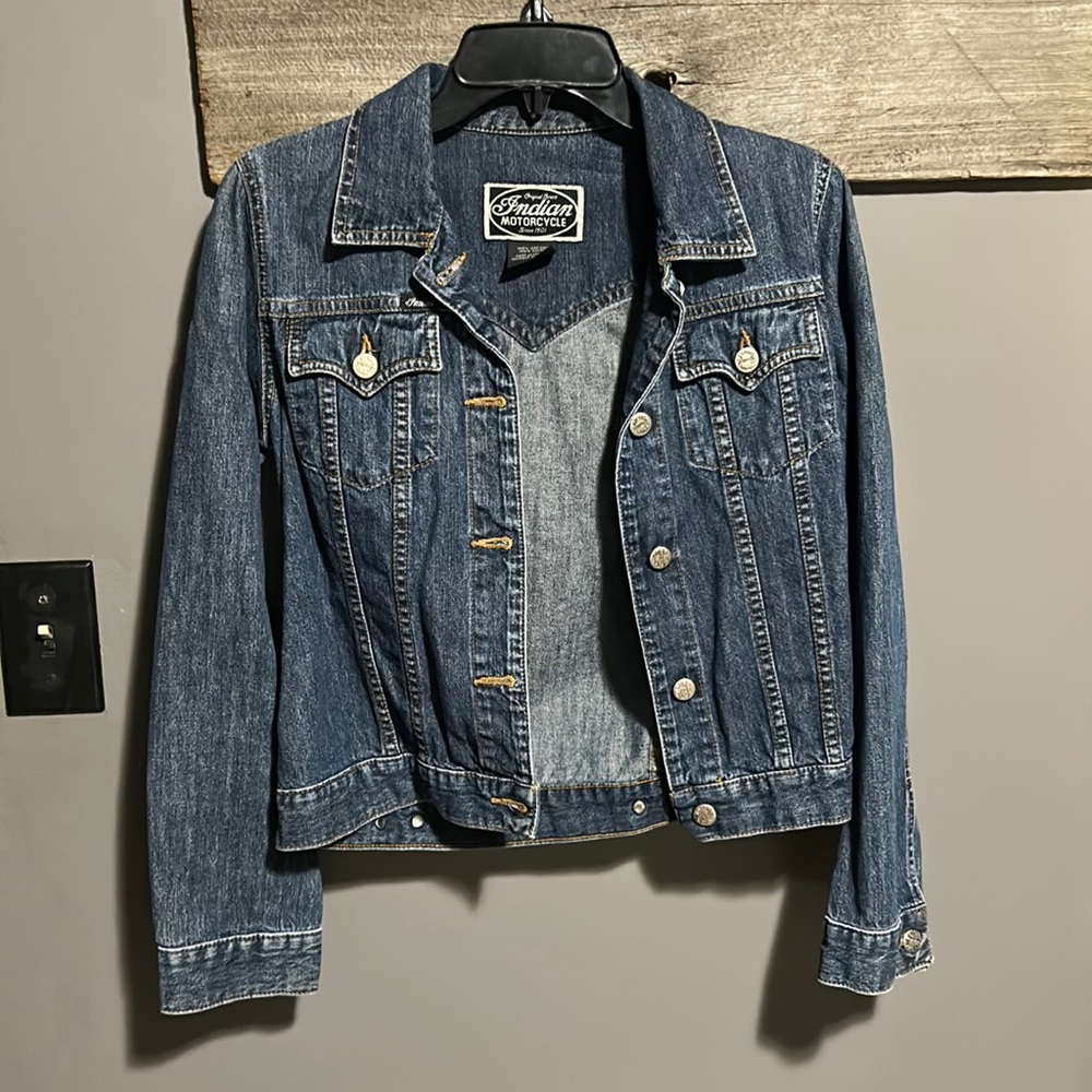 Vintage Indian Motorcycle Western Jean Jacket